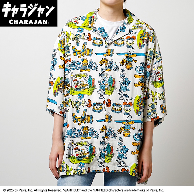 【キャラジャン】ガーフィールド ガーフィールドハワイアン アロハシャツ(M)/(LL)