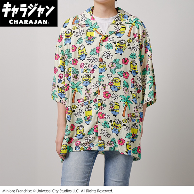 【キャラジャン】MINION ミニオン ジャンブルトロピカル アロハシャツ(M)/(LL)