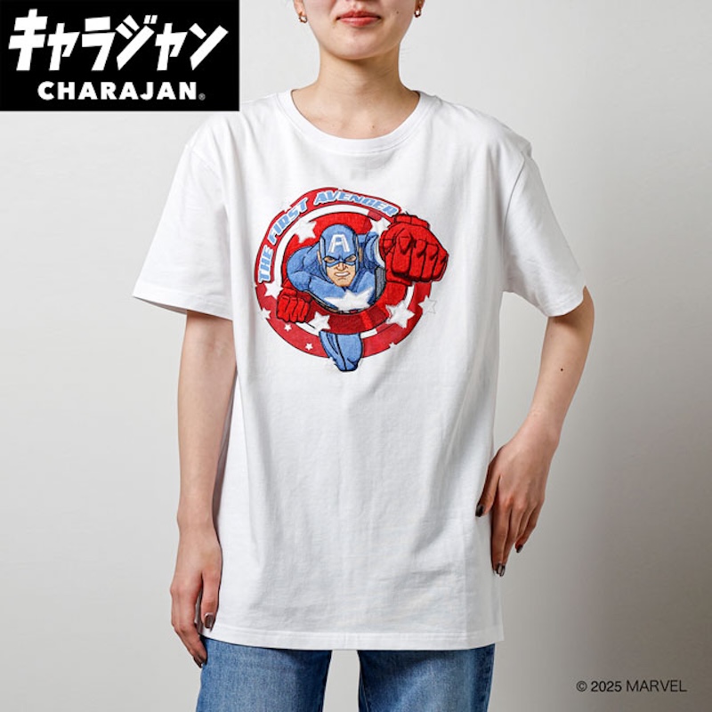 【キャラジャン】Marvel マーベル キャプテンアメリカ ファーストアベンジャー Tシャツ(M)/(L)/(3L)