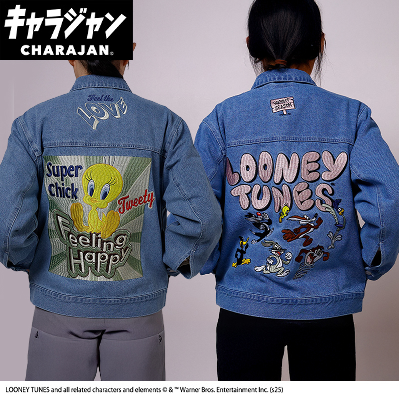 【キャラジャン】ルーニー・テューンズ 「ハッピー トゥイーティー」「ランニングフレンズ」 ジージャン(M)/(L)/(3L)