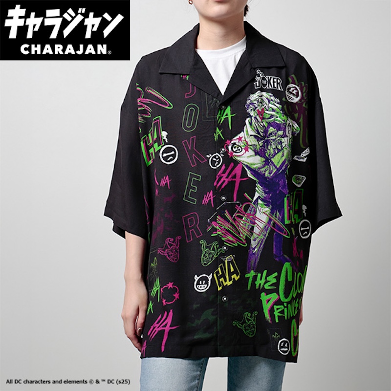 【キャラジャン】DC ジョーカースマイル アロハシャツ(M)/(LL)
