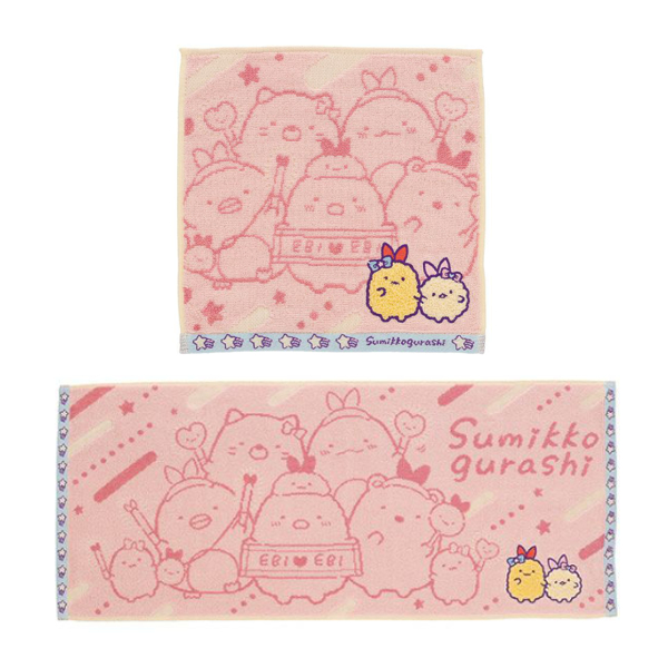 【すみっコぐらし】天使なえびてん ミニタオル&フェイスタオル 抗菌防臭加工