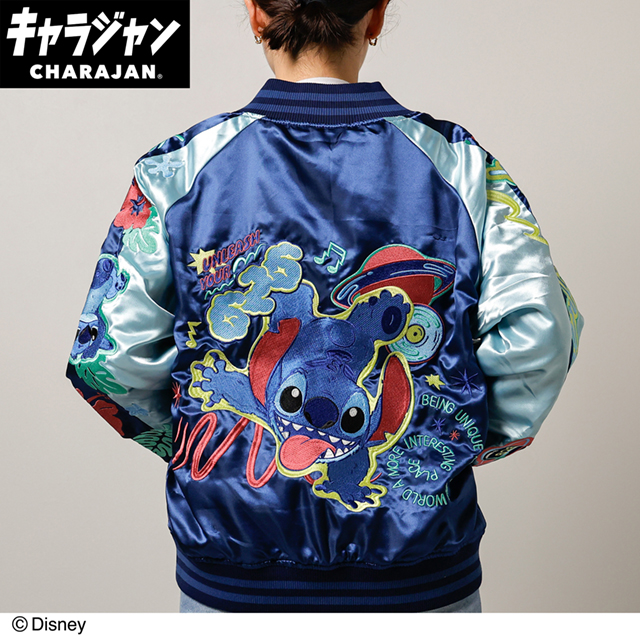 【キャラジャン】ディズニー リロ&スティッチ スティッチエクスペリメント スカジャン(L)/(3L)/(5L)