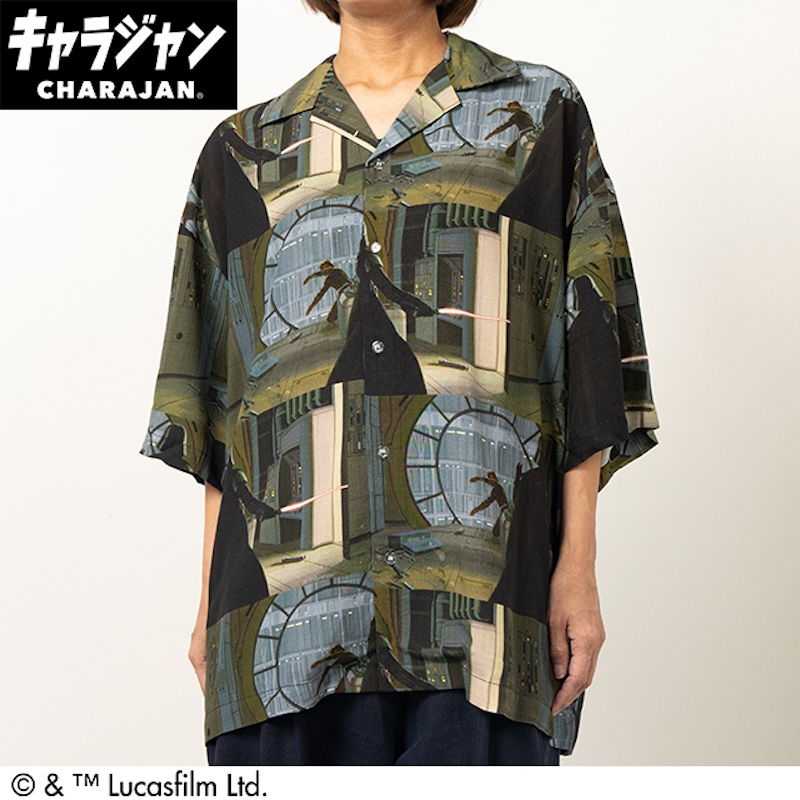 【キャラジャン】STAR WARS スター・ウォーズ ファイティングシーン アロハシャツ(M)/(LL)