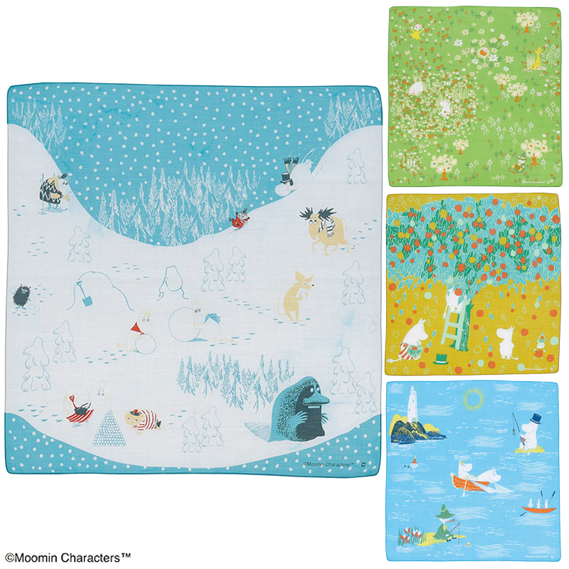 MOOMIN ムーミン ハンカチオメナプー・カラストゥス・クッカタルハ・ミレイッキ ハンカチーフ
