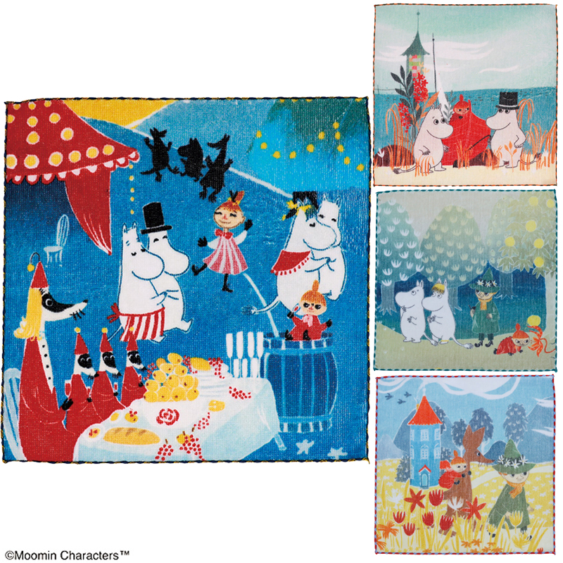 MOOMIN ムーミン 航海日和・月夜のうたげ・不思議な森で・春の散歩道 ミニタオル