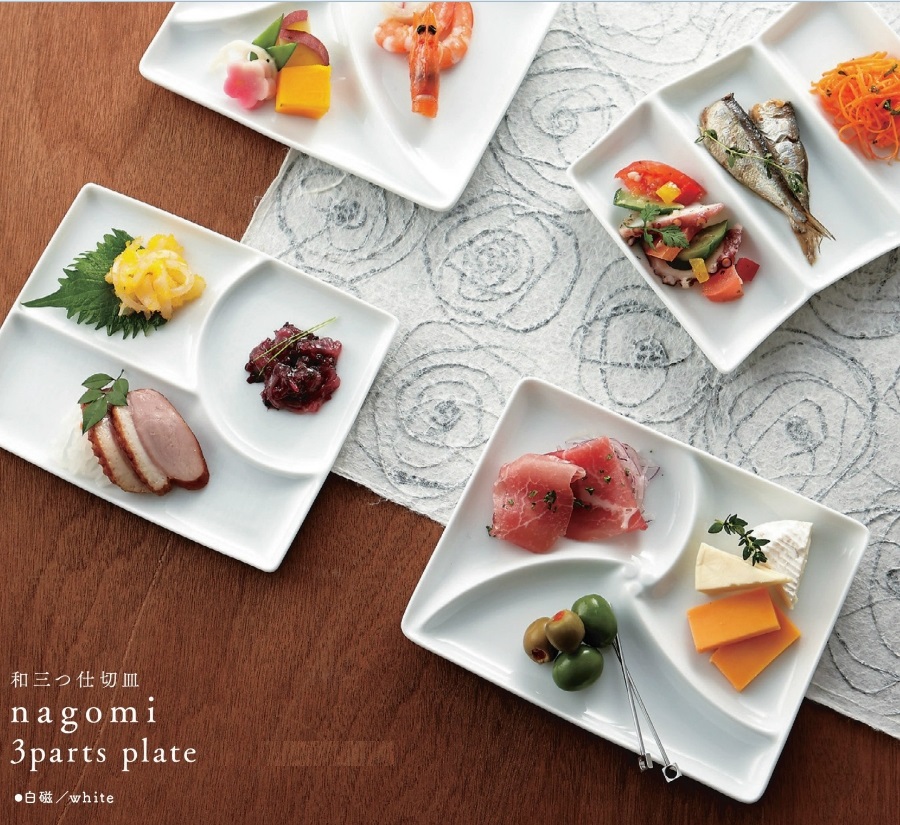 【日本製白磁】nagomi 3parts plate 和三つ仕切皿