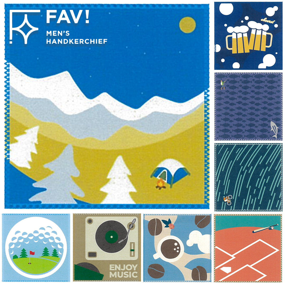 FAV! メンズハンカチ 父の日 ギフト 男性 部活 サークル