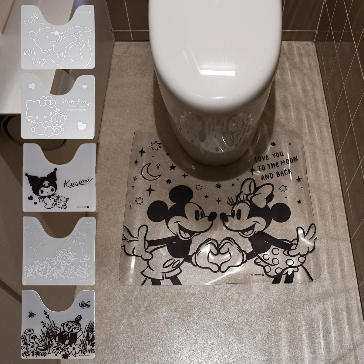 《12月24日入荷》透明トイレマット ディズニー ムーミン サンリオ