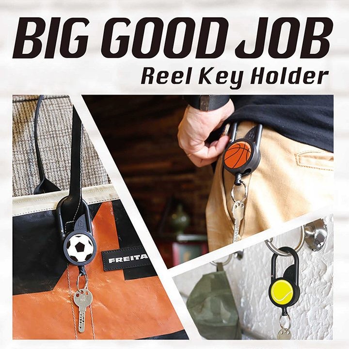 雑貨卸 雑貨仕入れ ビッグサイズのロック機能付きリールキーホルダー ビッグ グッジョブ リールキーホルダー スポーツ 部活 雑貨卸 雑貨仕入れなら自由が丘マーケットプレイス 旬で高感度な商品いっぱいの仕入れ 卸サイト