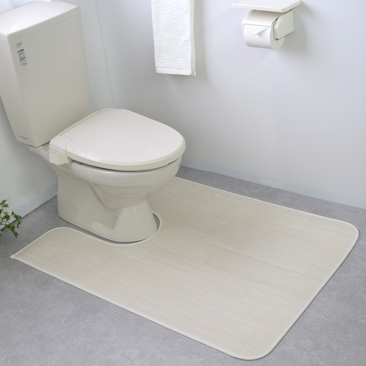 拭けるマットシリーズ ホワイトアッシュ トイレマット 日本製