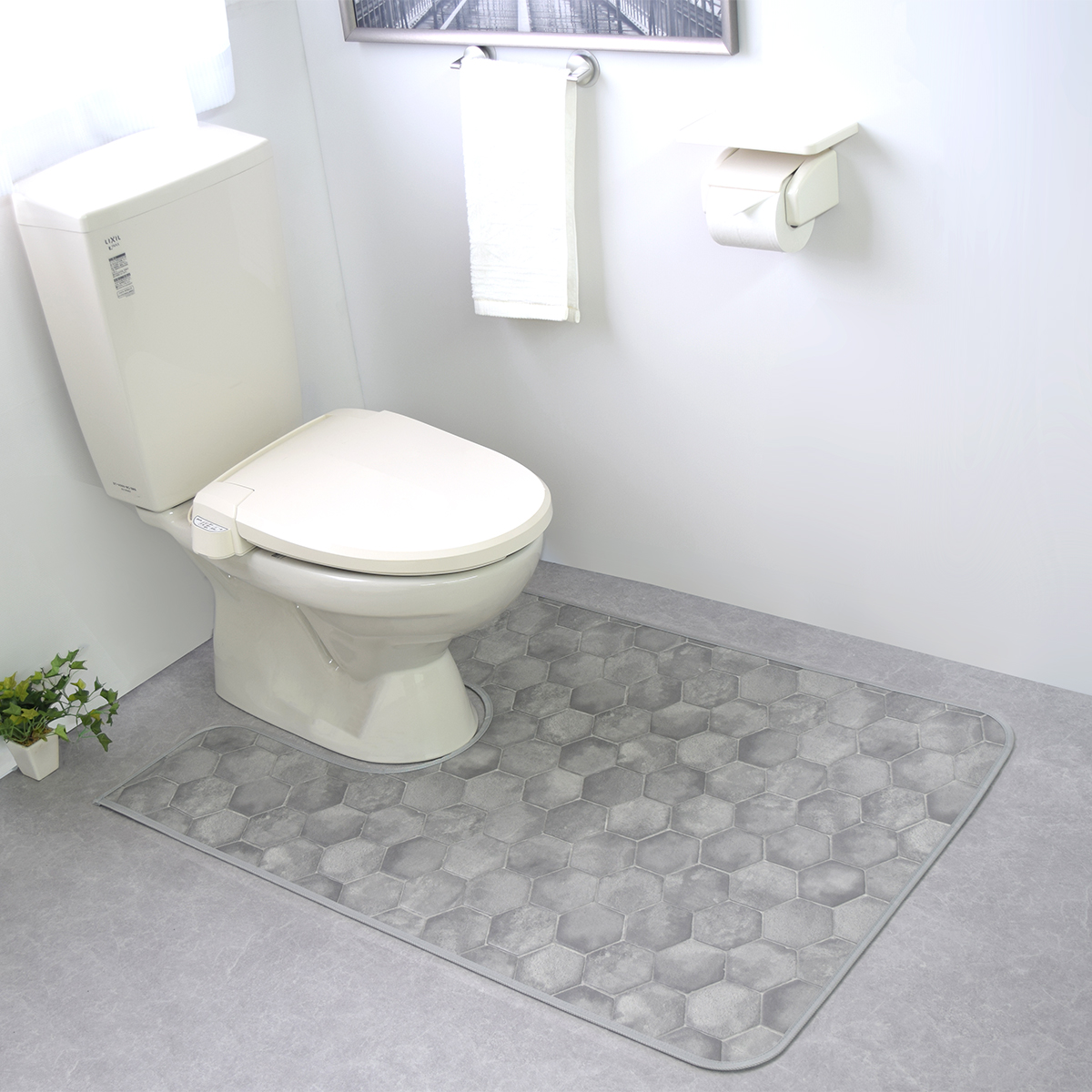 拭けるマットシリーズ ハニカムストーン トイレマット 日本製