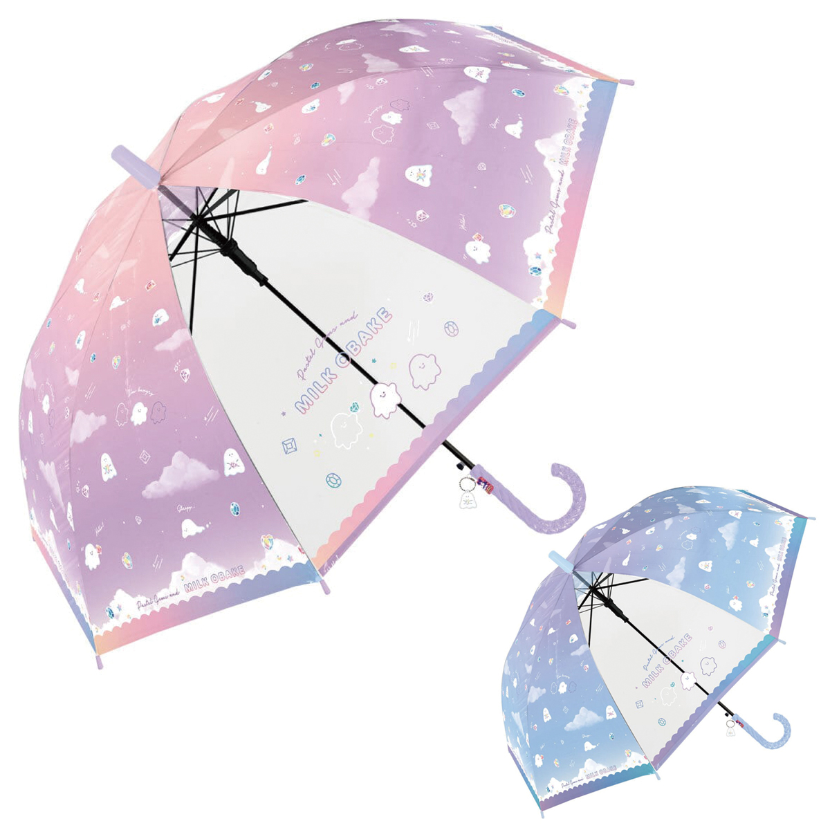 【中谷】ミルクおばけ 子ども用傘 ジャンプ傘