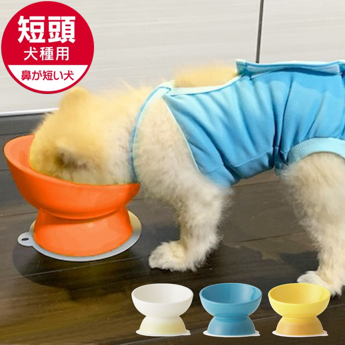 CHOB3 短頭犬種用 陶器製食器 ペット用品