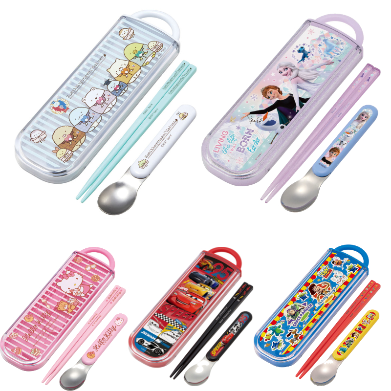 【日本製】抗菌 食洗機対応スライド式 箸・スプーンコンビセット CCA1AG スケーター