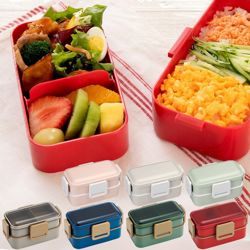 【日本製】抗菌食洗機対応2段ふわっと弁当箱 600ml ランチボックス ノンキャラ 無地 PFLW4AG