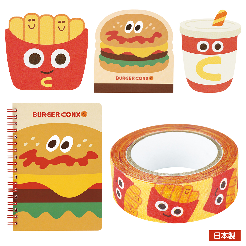 ダイカットメモ＆ステッカー＆ノート バーガーコンクス【スケーター】