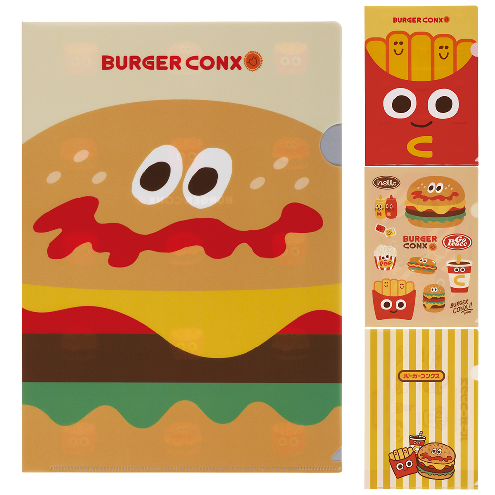 A4クリアファイル バーガーコンクス 文具 SCF1【スケーター】