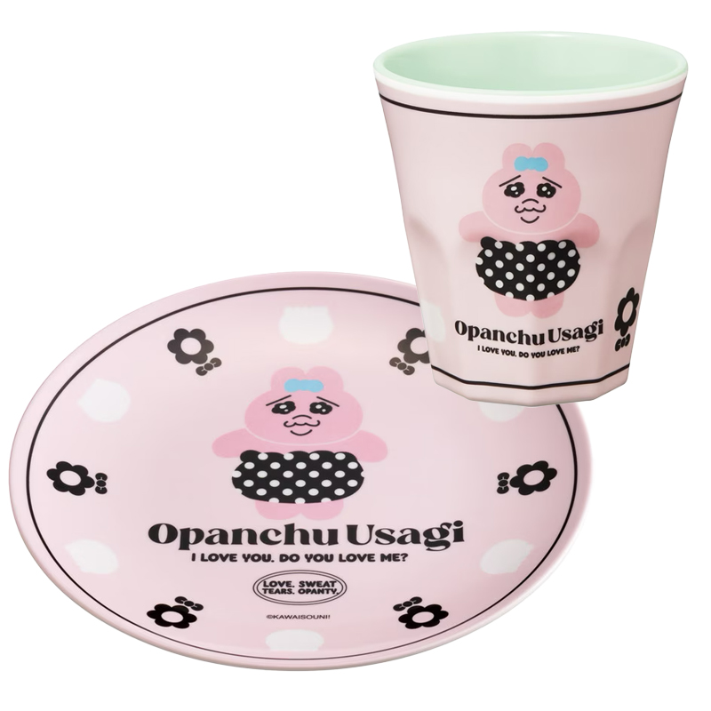 【おぱんちゅうさぎ】メラミンタンブラー＆プレート【スケーター】