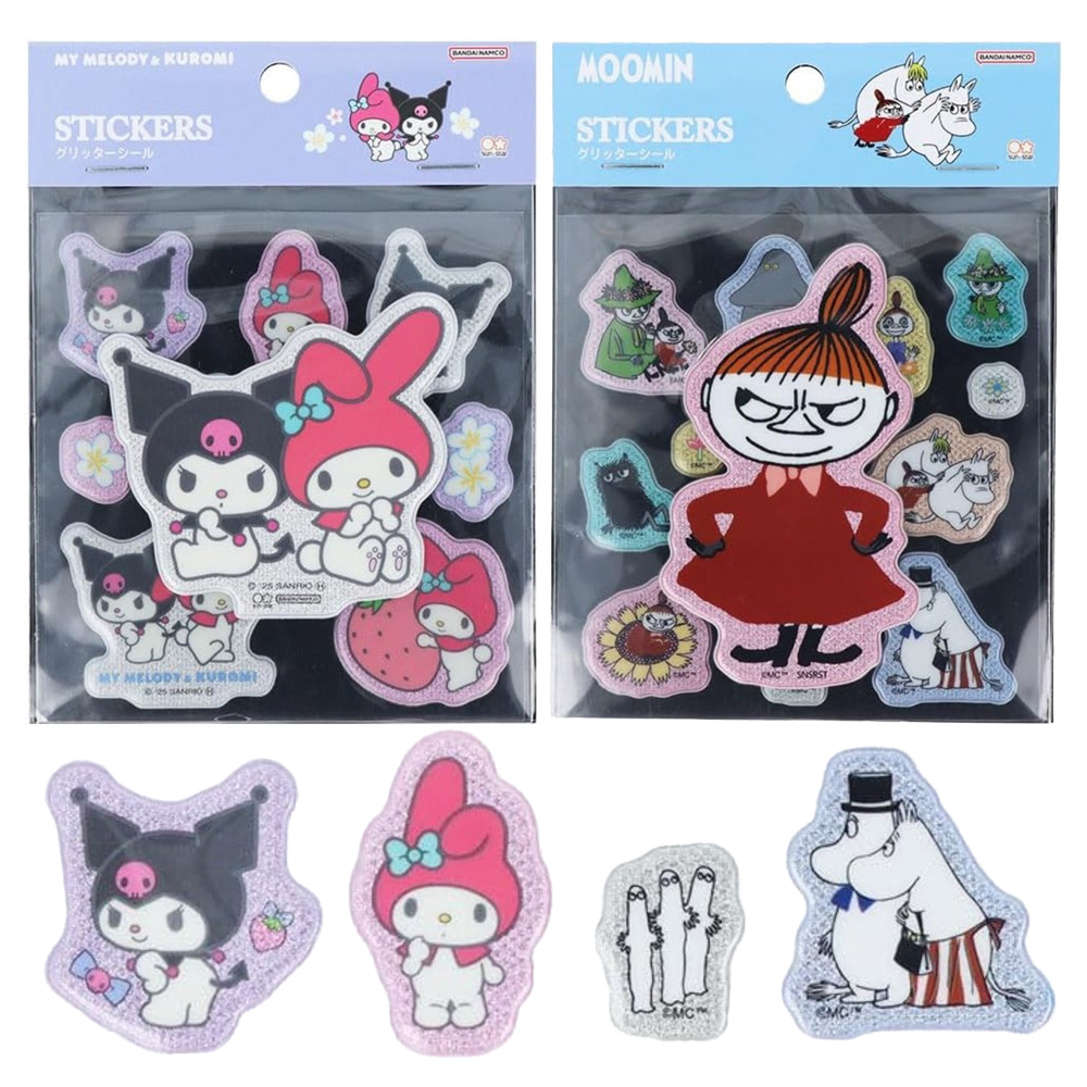 【サンスター文具】グリッターシール NLC マイメロディクロミ ムーミン