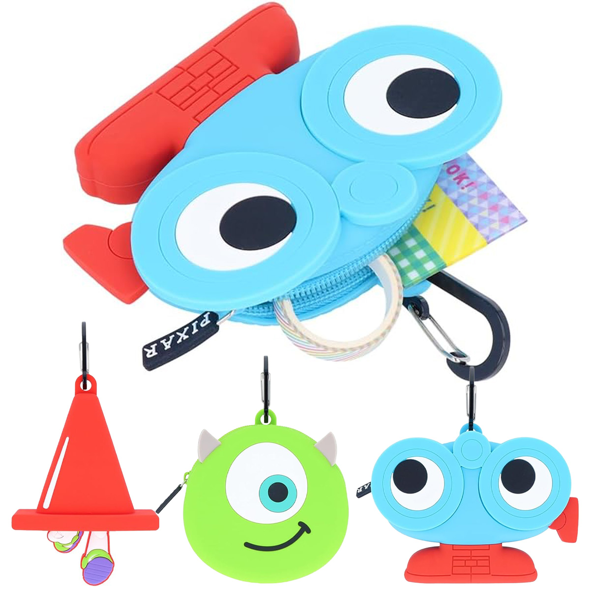 カラビナ付シリコンポーチ PIXAR 小物入れ