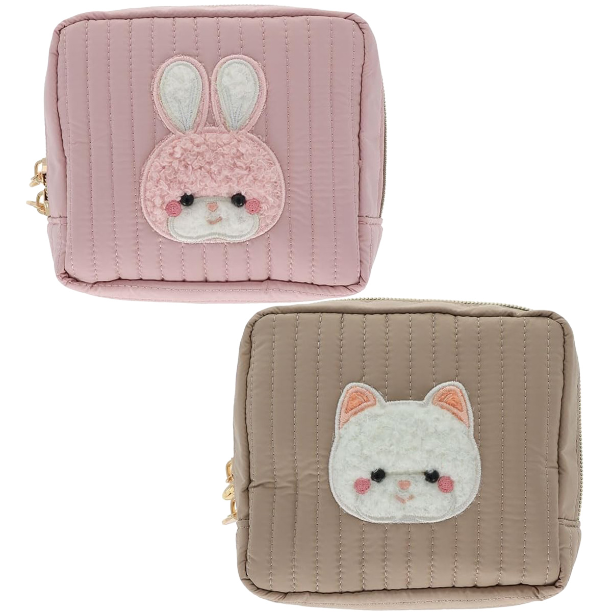 キルティングスクエアポーチレトロ ぬいぐるみこれくしょん