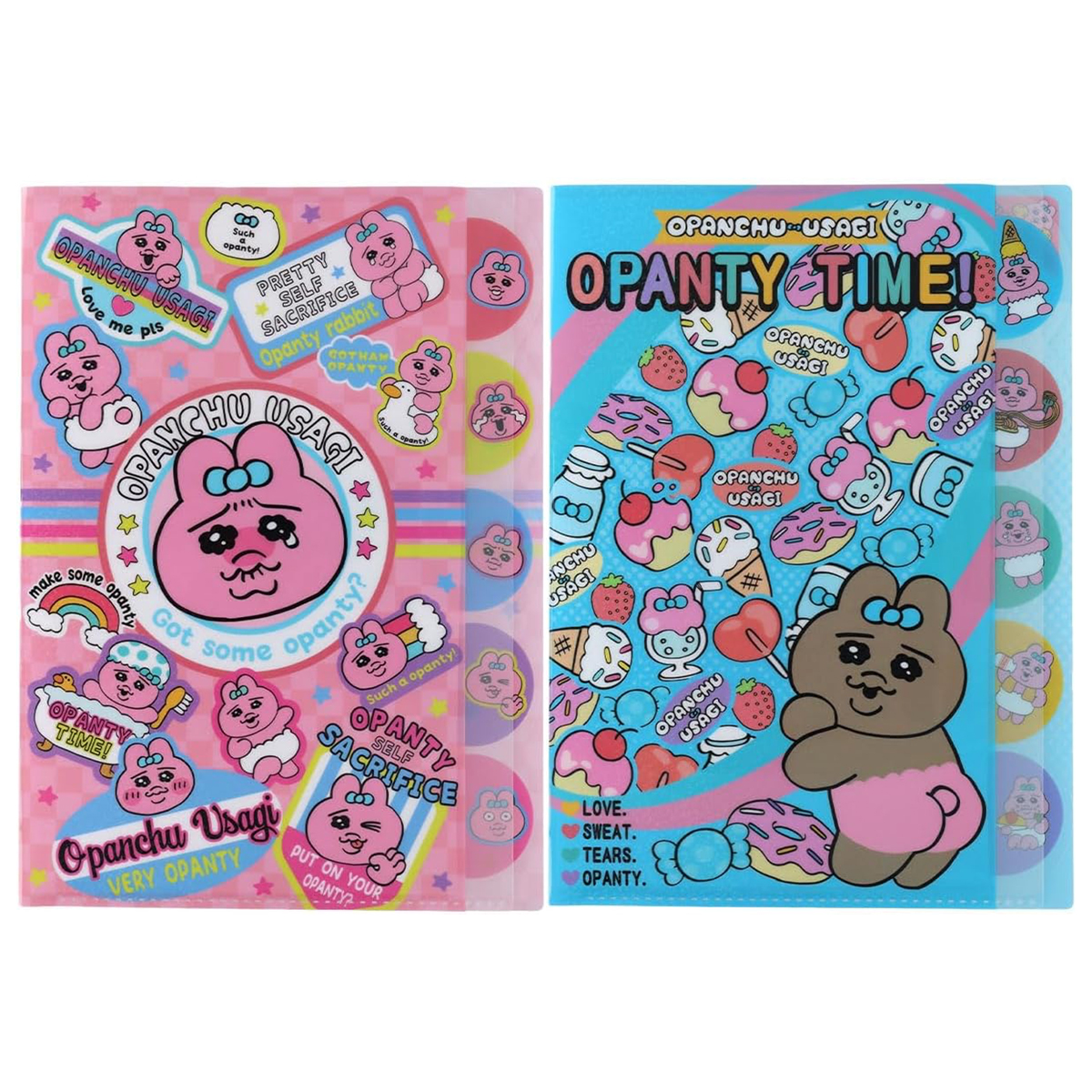 ダイカットクリアファイル５P おぱんちゅうさぎ 文具 ステーショナリー 日本製