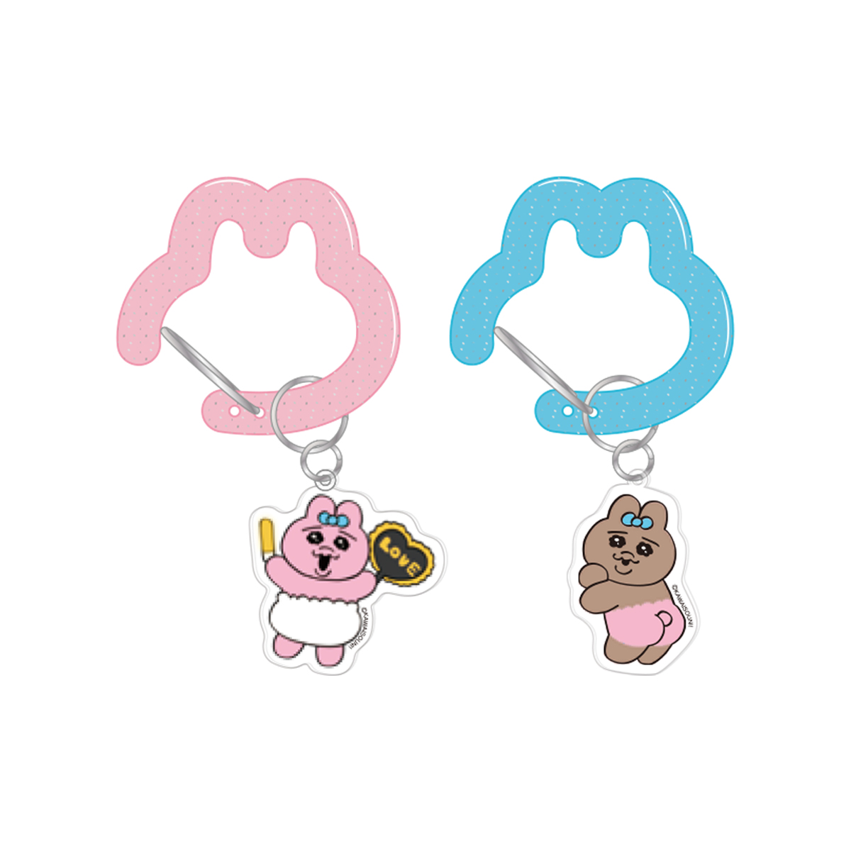 《予約：12月中旬以降》ダイカットアクリルカラビナ おぱんちゅうさぎ 文具  かわいい