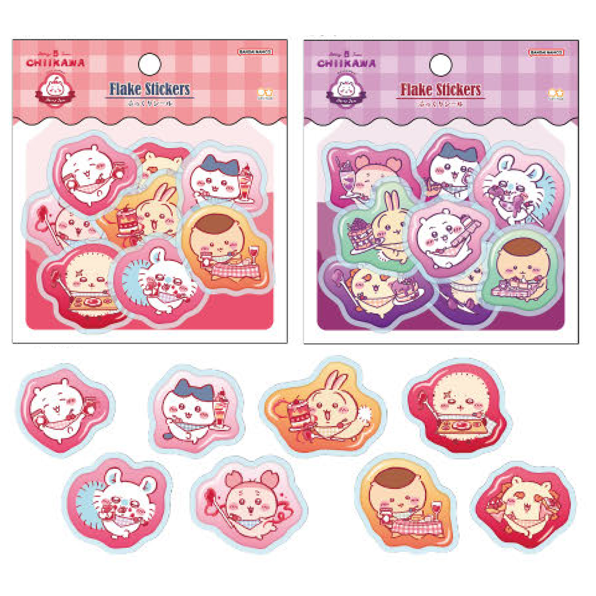 《予約:2027年1月発売・受注締切11/24(火)》ぷっくりフレークシール ちいかわ Berry Jam レッド/パープル