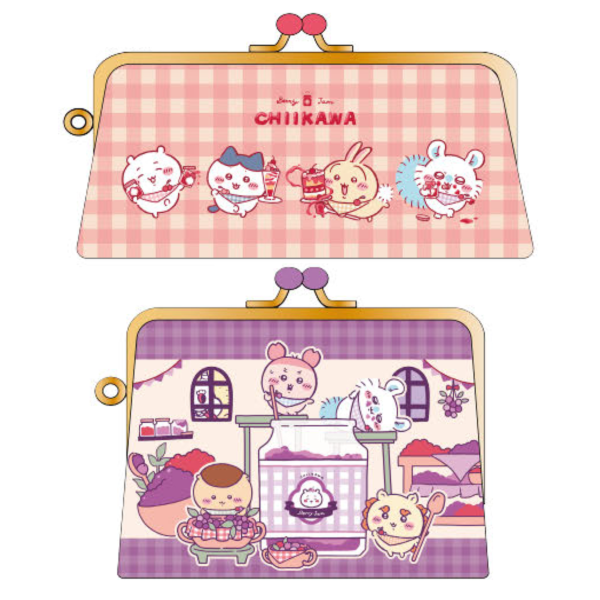 《予約:2027年1月発売・受注締切11/24(火)》がま口ペンケース/がま口ポーチ ちいかわ Berry Jam レッド/パープル