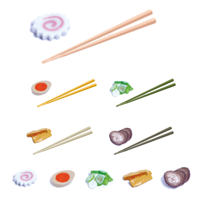 すべらせん箸（上）とラーメンの具の箸置きセット＆箸置き単品 日本のお土産 中華 カトラリー