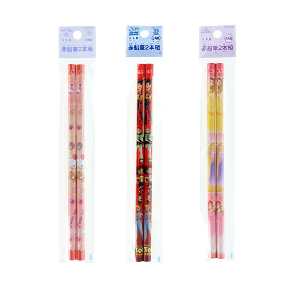 【新学期】赤鉛筆2本組 ディズニー サンリオ