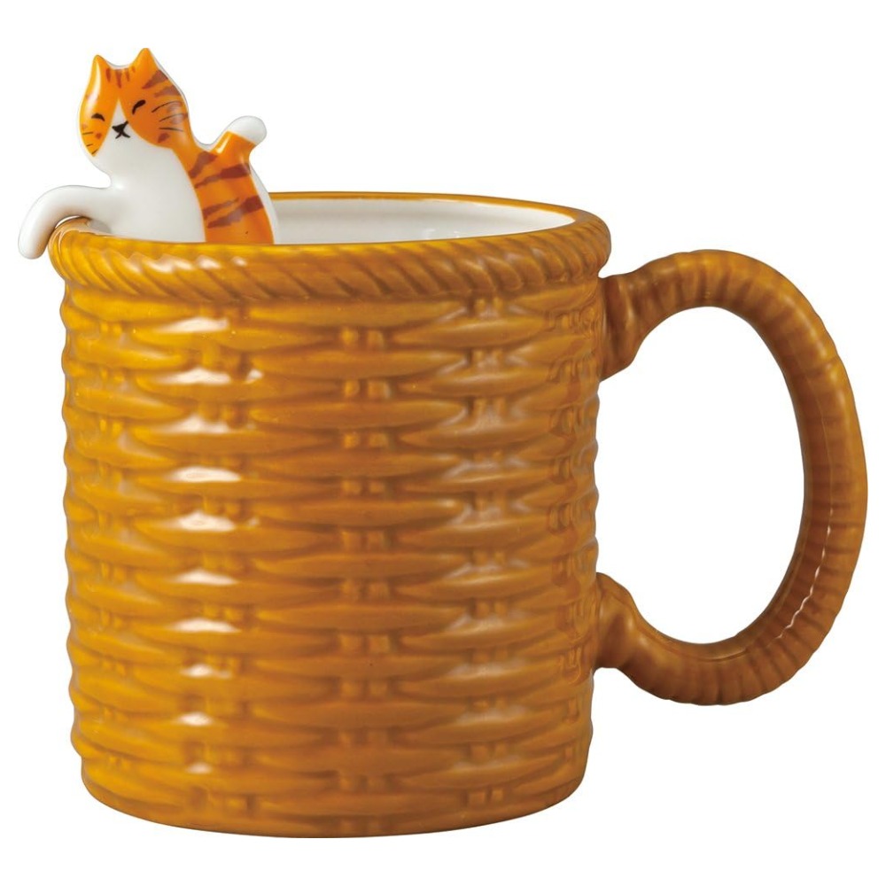 バスケットマグ&スプーン 猫 マグカップ