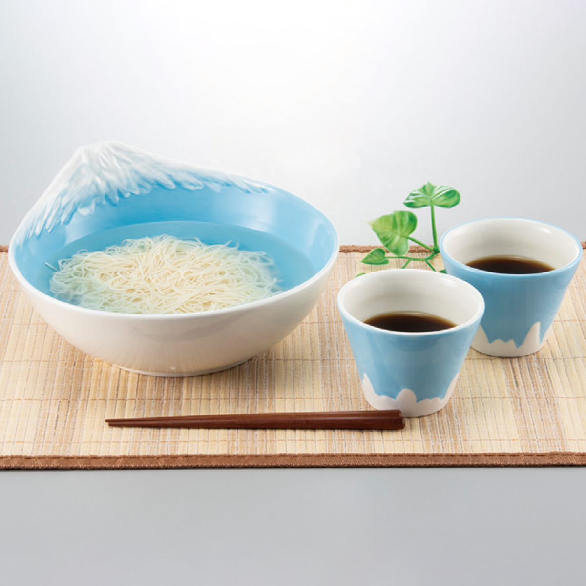 富士山 そうめん鉢セット&そば猪口 食器