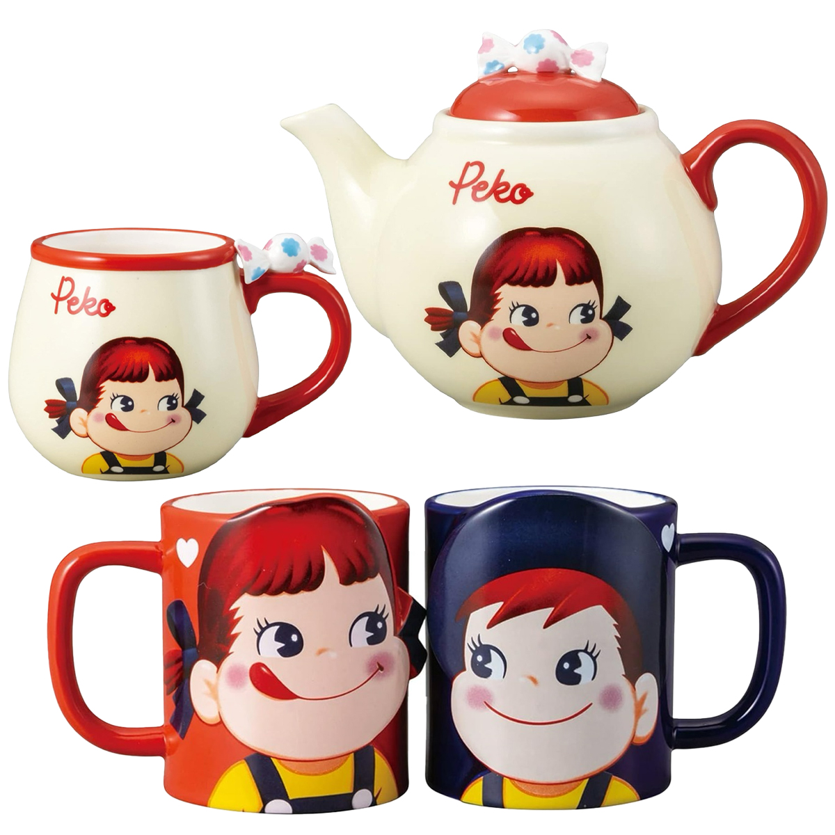 【不二家】ペコちゃん マグカップ&ティーポット