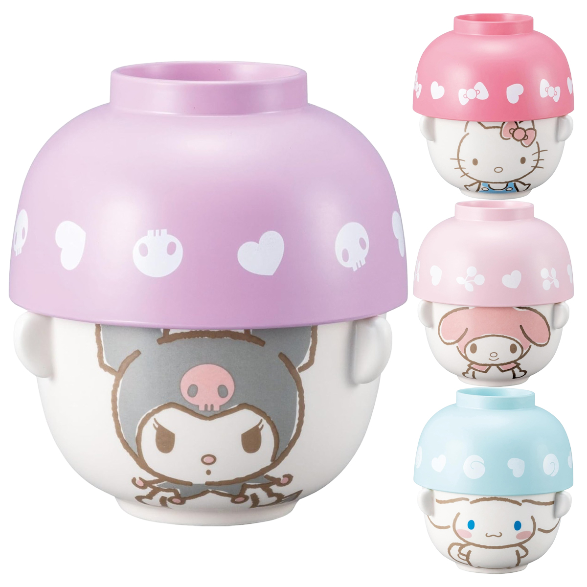 【サンリオ】汁椀・茶碗セット ミニ ハローキティ&シナモロール&マイメロディ&クロミ