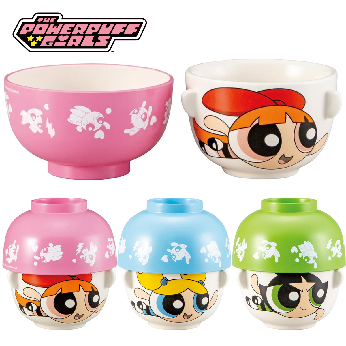 【パワーパフガールズ】汁椀茶碗セット ミニ