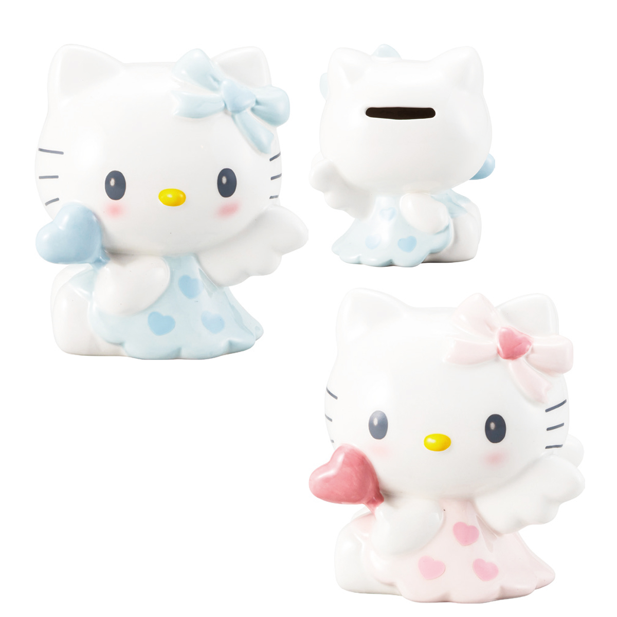【サンリオ】ハローキティ 貯金箱 エンジェル ブルー&ピンク