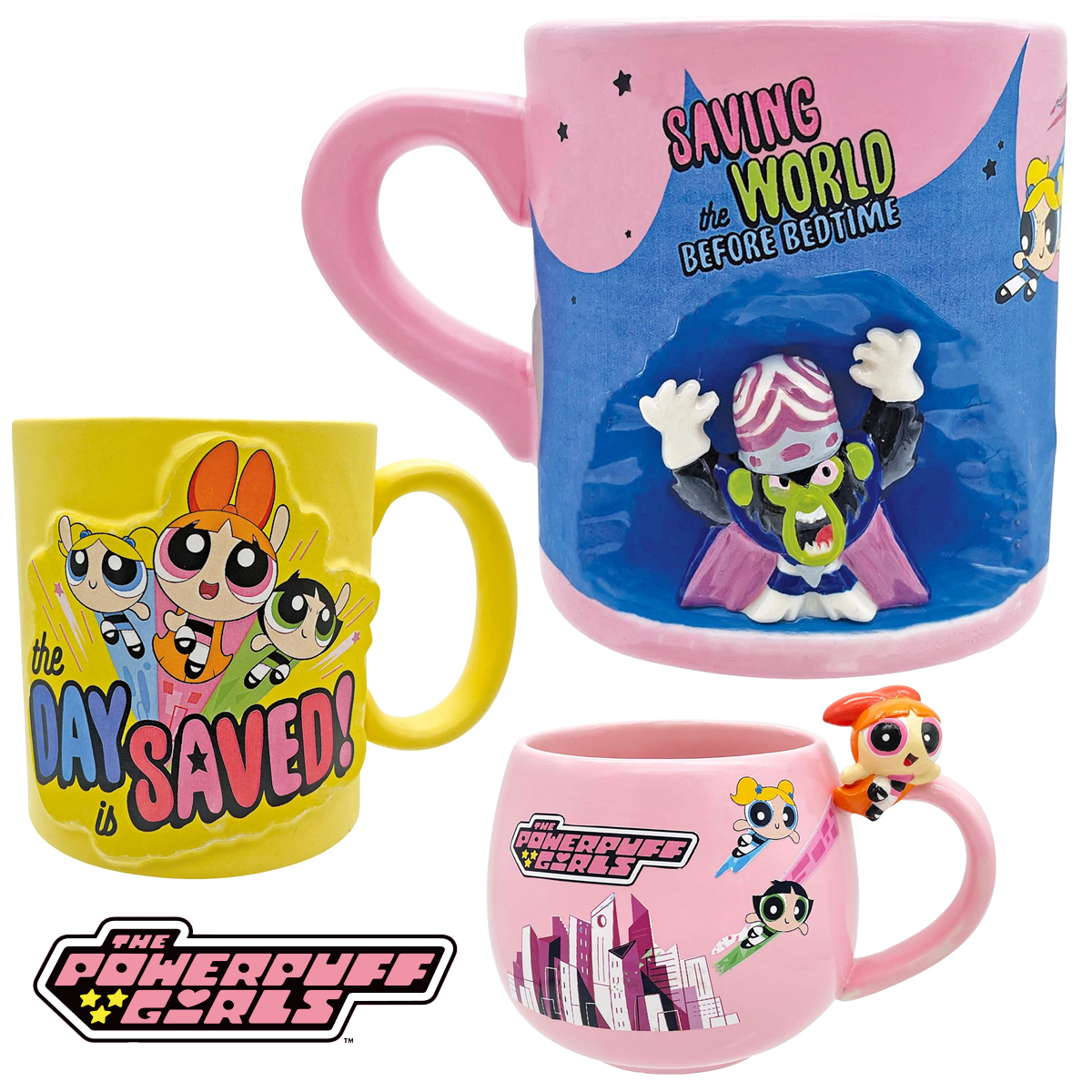 【パワーパフガールズ】マグカップ&フィギュア付きマグ