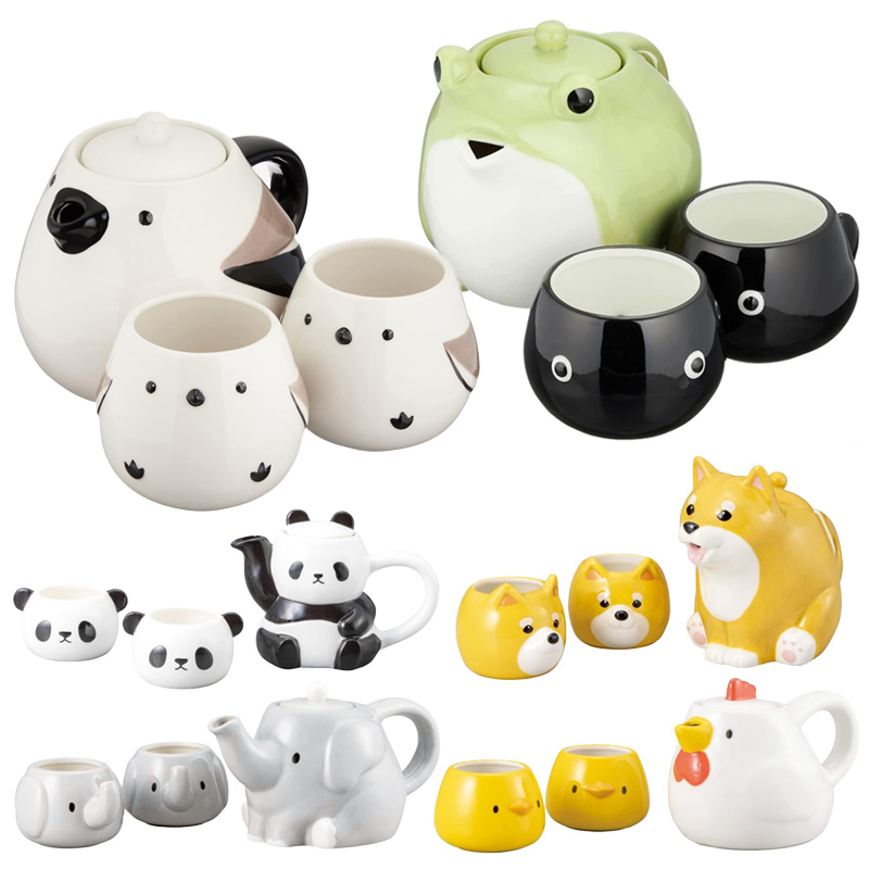 ティーセット 動物の親子 ティーポット&カップ