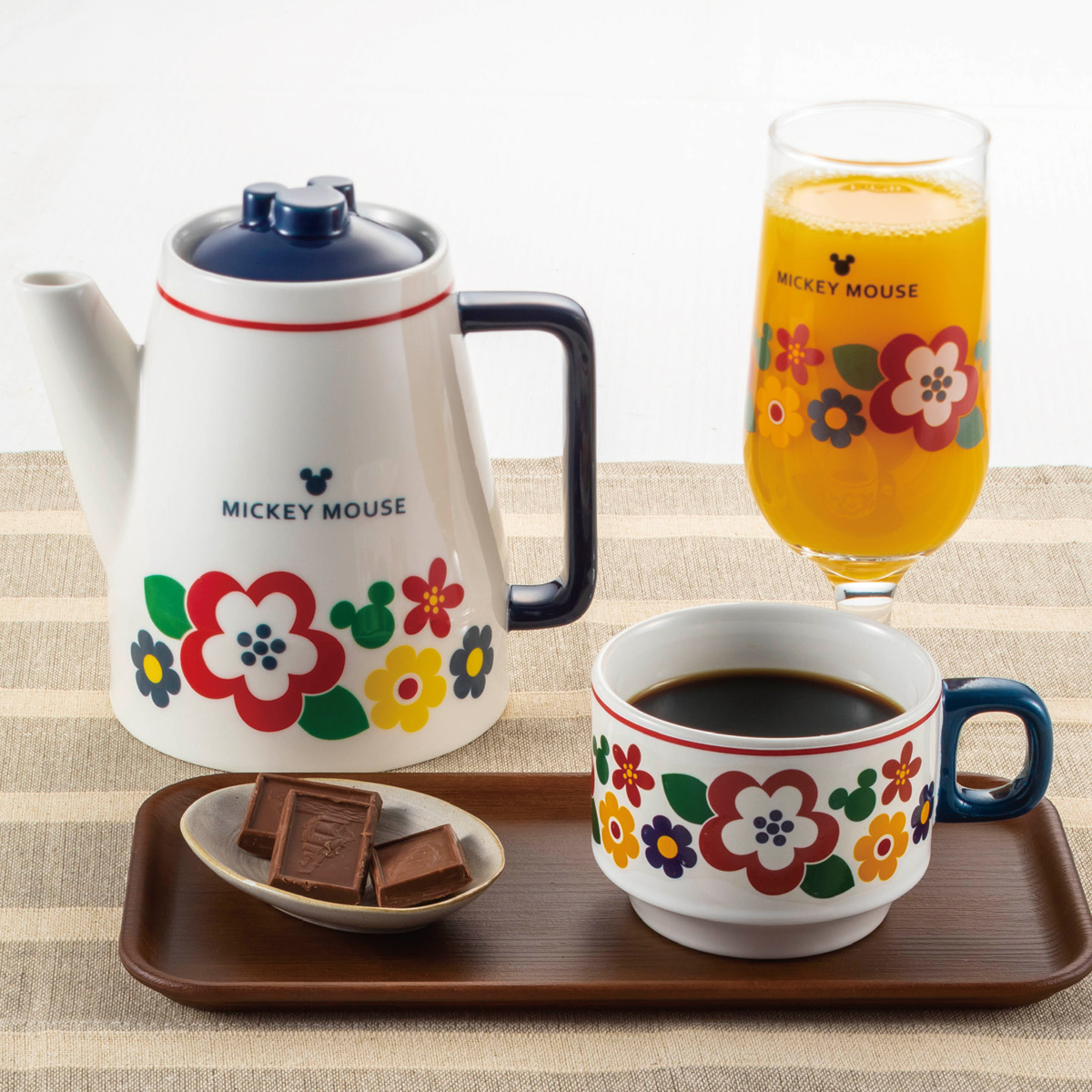 【Disney】ディズニー ミッキーマウス レトロカフェ ティーポット&マグカップ