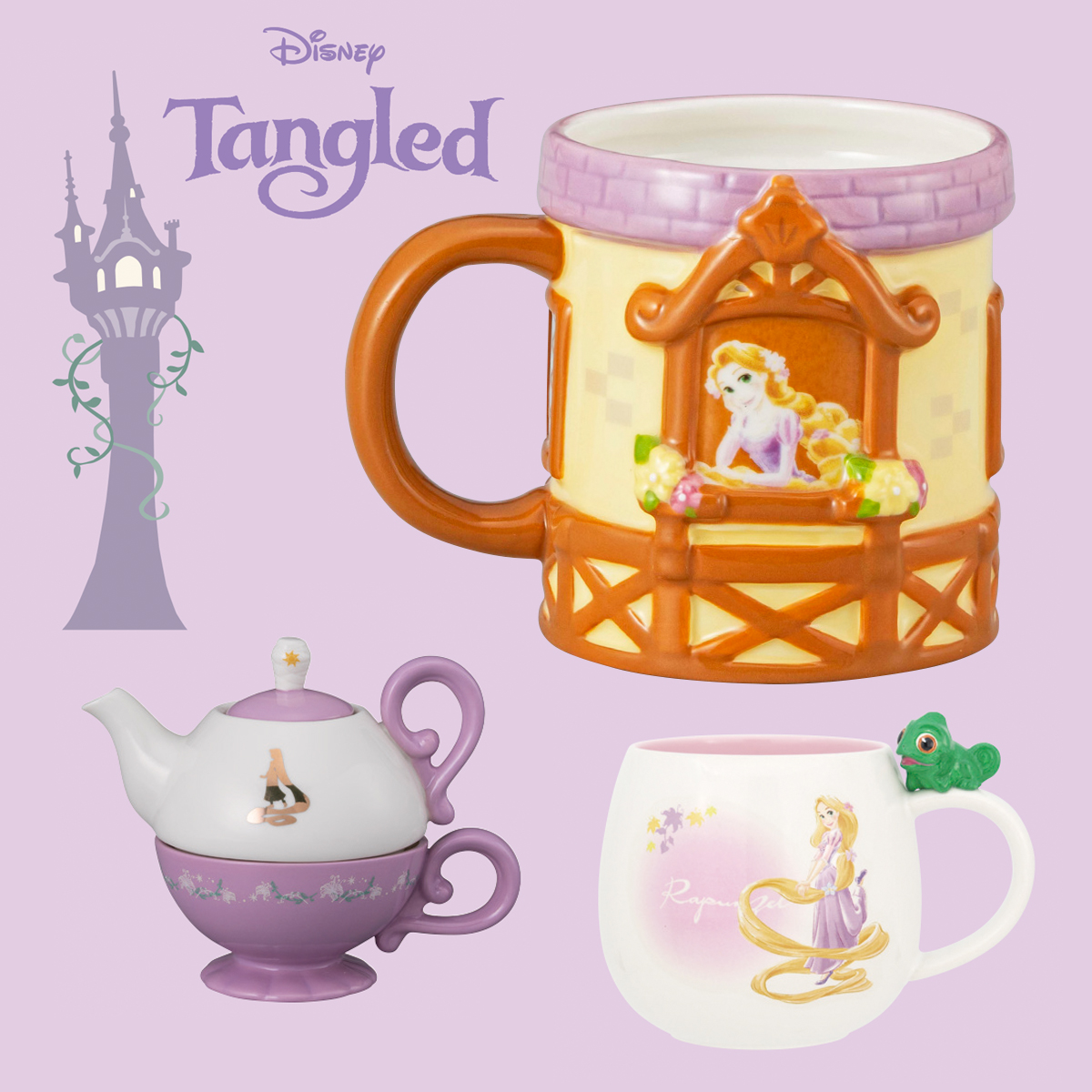 【Disney】ディズニー ラプンツェル マグカップ&ティーセット