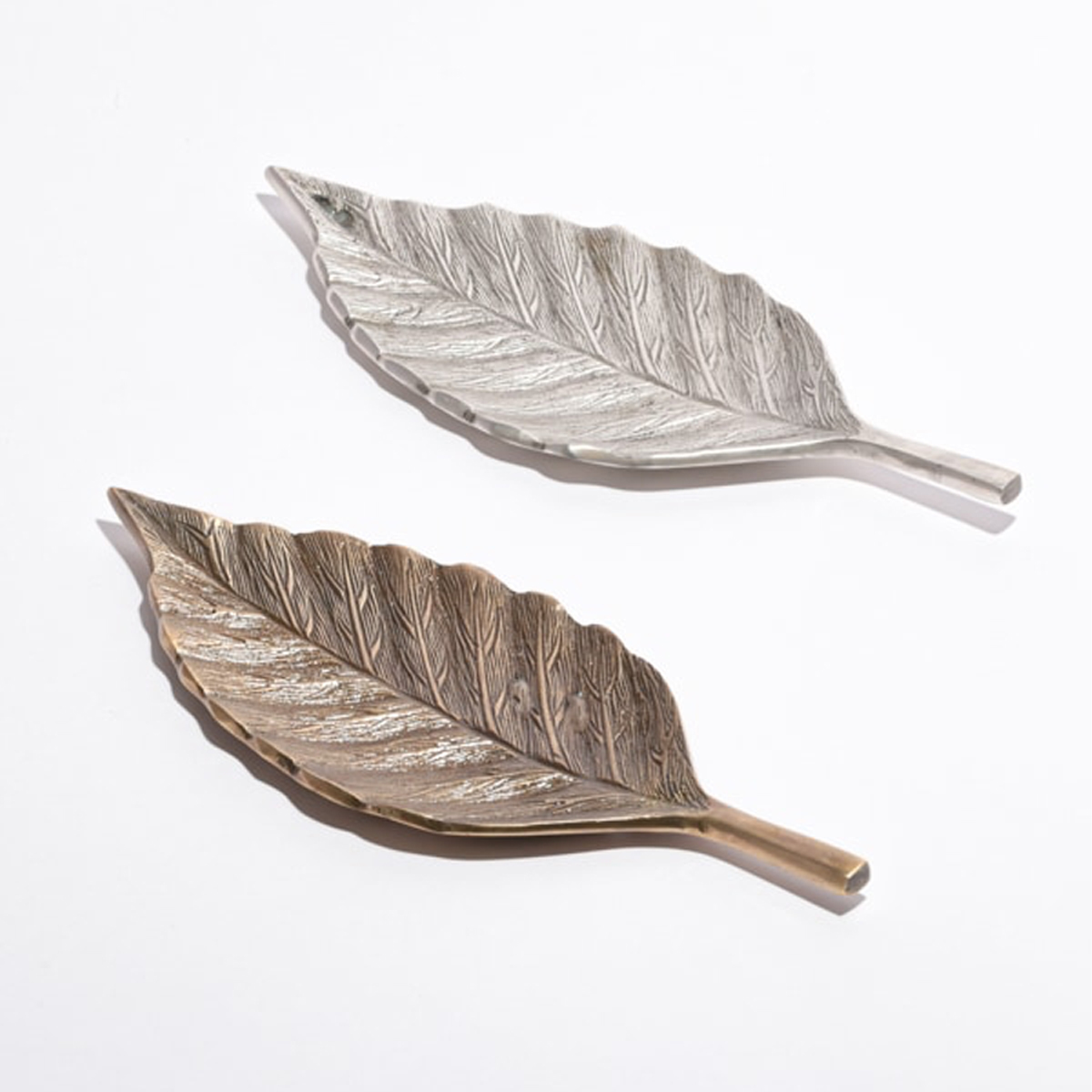 【東京かんかん】ブラスリーフプレート ゴールド シルバー アンティーク風 アクセサリートレー