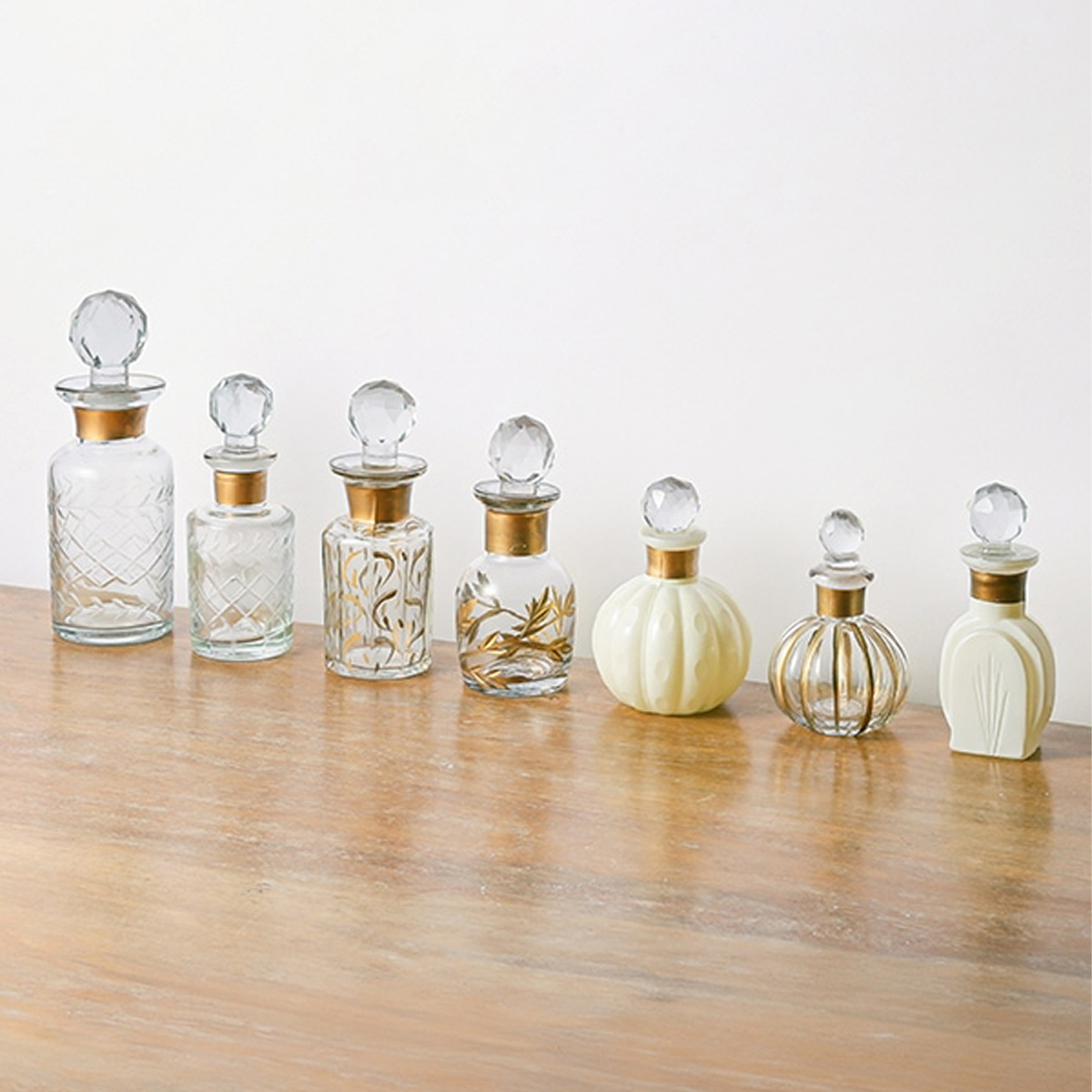 インドの手吹きガラス CLEAR BLOWN GLASS グラス 香水瓶