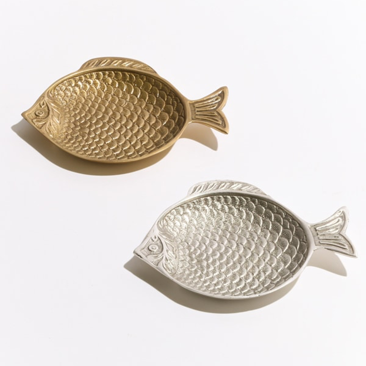 【東京かんかん】ブラスフィッシュプレート ゴールド シルバー アンティーク風 アクセサリートレー