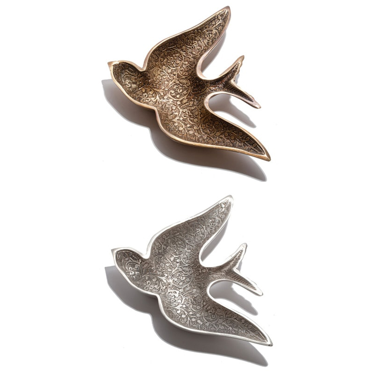 【東京かんかん】ブラスフェザープレート ゴールド シルバー アンティーク風 アクセサリートレー