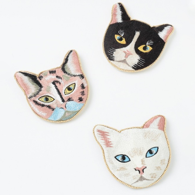 【東京かんかん】キャット刺繍ポーチ 猫 ハンドメイド