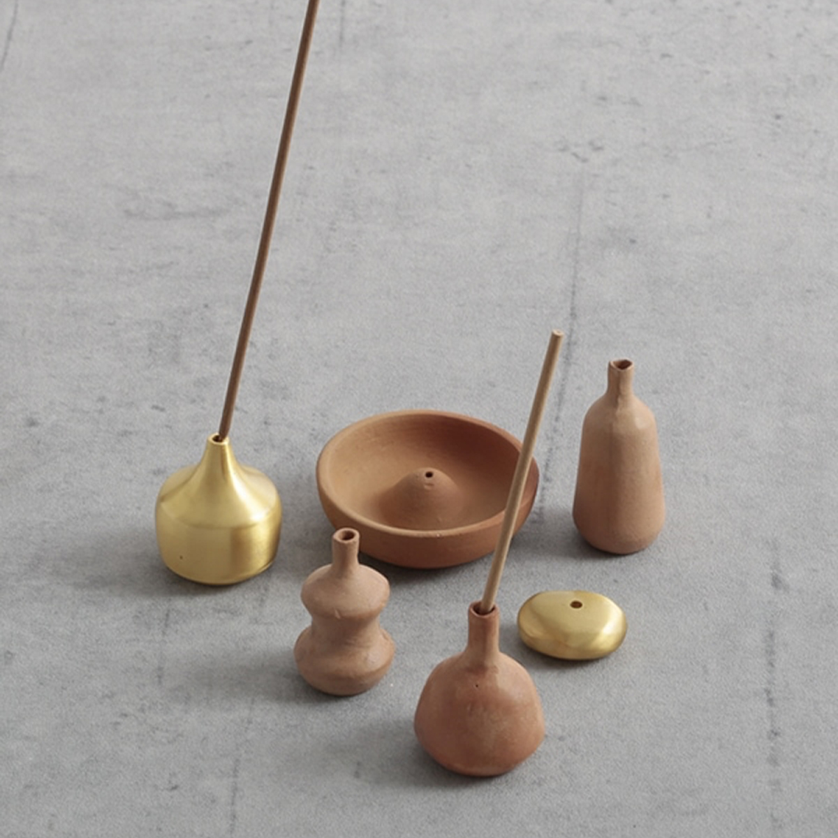 【東京かんかん】インセンスホルダー ブラス・テラコッタ お香立て