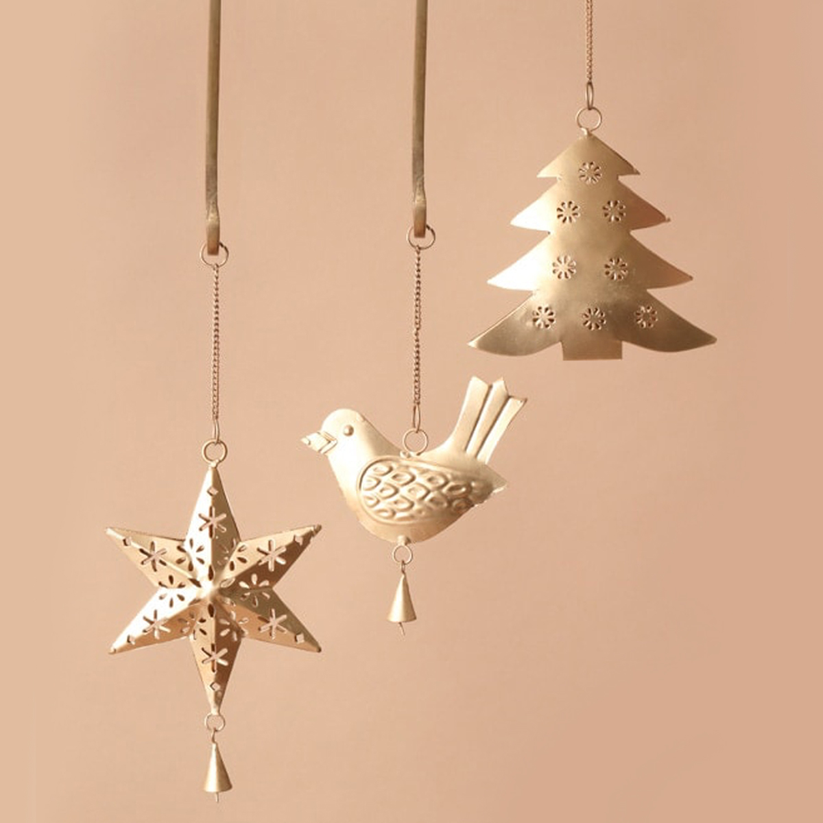 【東京かんかん】クリスマスオーナメント スター 星 鳥 アンティーク風
