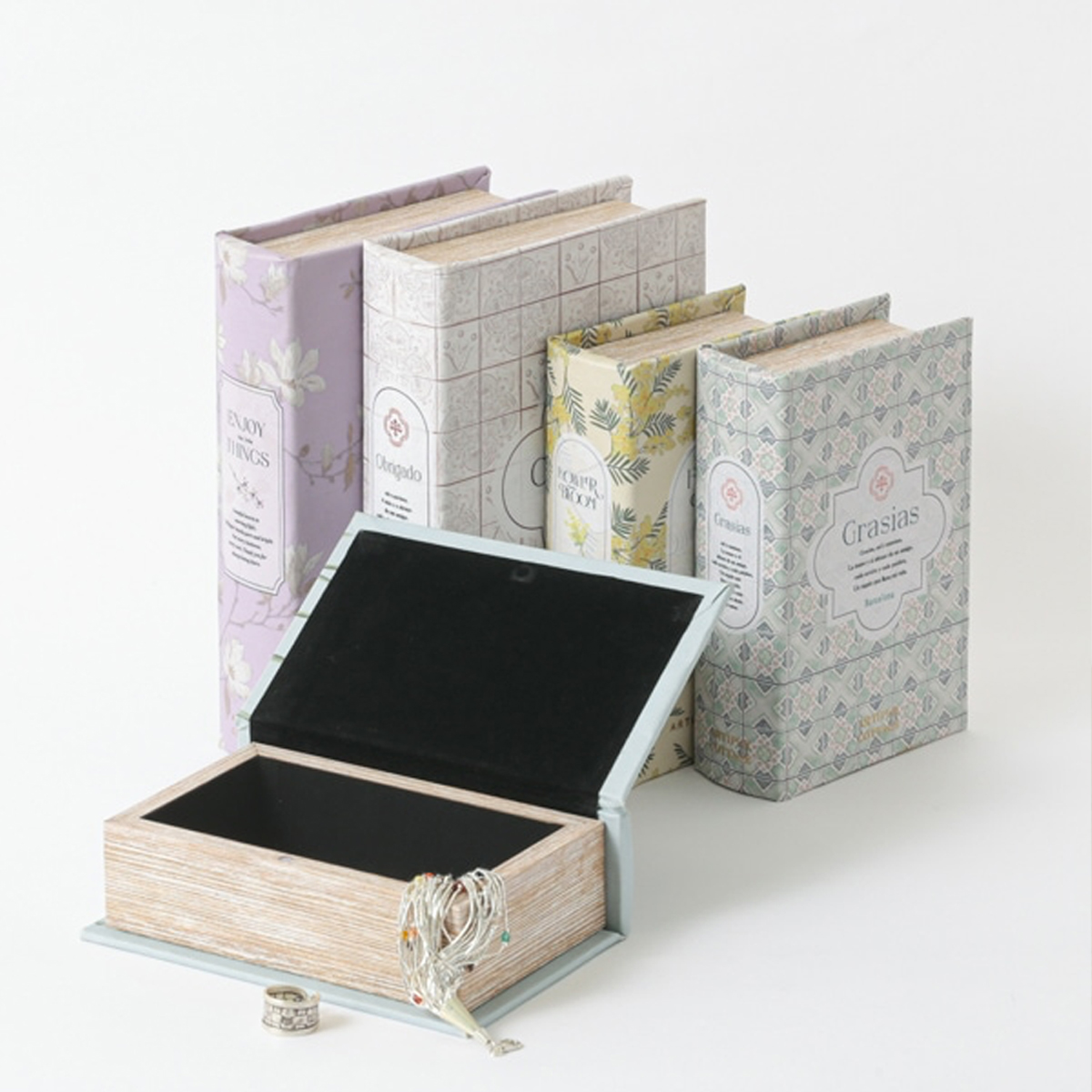 【東京かんかん】ブックボックスL＆Sサイズ vol.3 小物入れ アクセサリーボックス インテリア雑貨 花